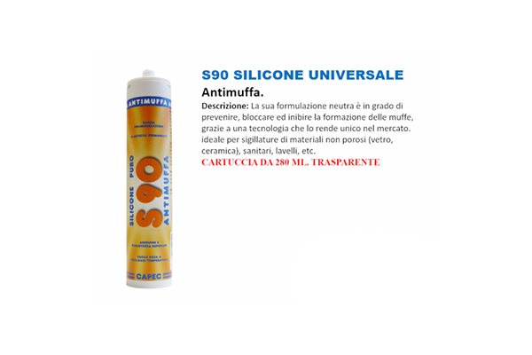 Silicone Antimuffa Trasparente per sanitari, Cartuccia 280 ml